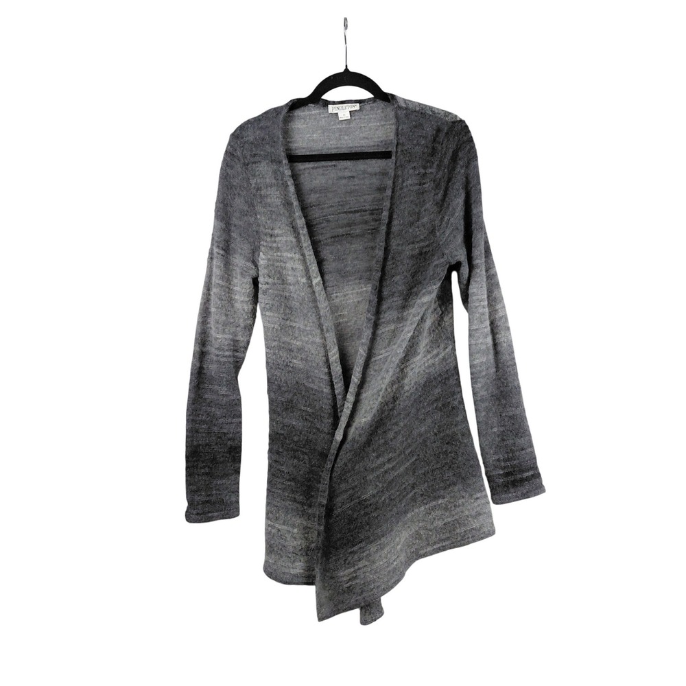 Pendleton Ombre Gray Long Sleeve Open Front Cardigan Sweater Women's Medium